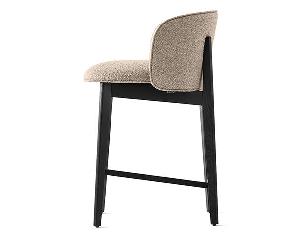 Abrey: Upholstered stool with wooden base | Calligaris New York