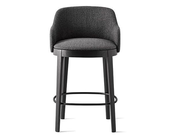 Adèl: Upholstered stool with wooden base | Calligaris New York