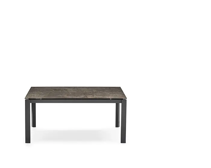 Duca: Table with extendable rectangular top and metal legs