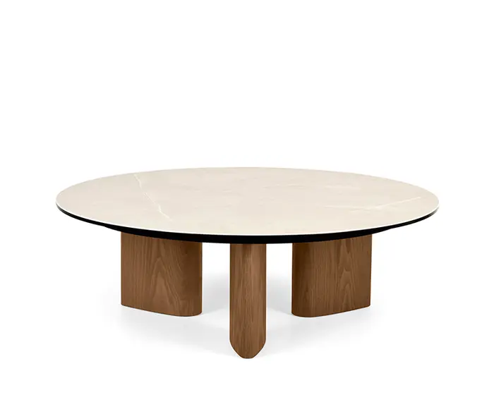 Sandy: Round coffee table with wooden legs | Calligaris New York
