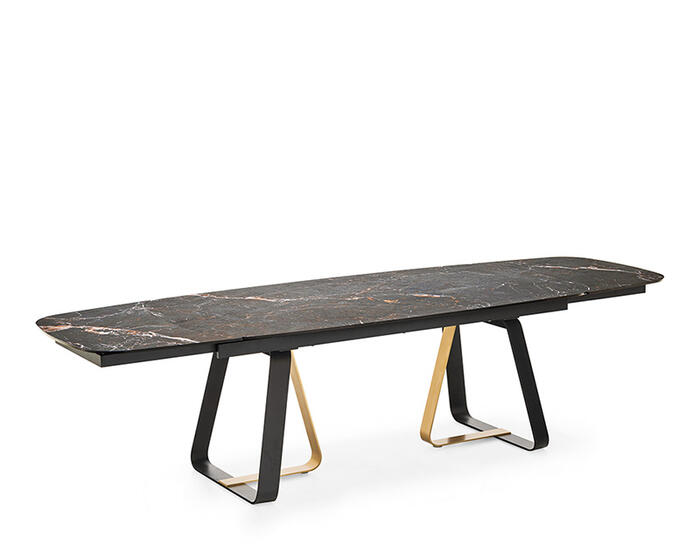 Sunshine: Table with extendable elliptical top and metal