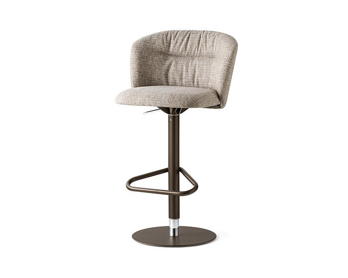 Sweel: Upholstered stool with plush seat and height-adjustable