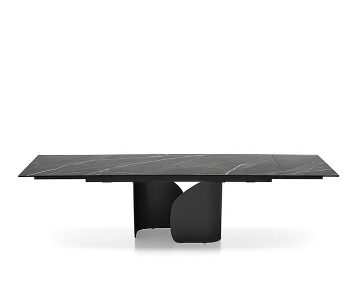 Twins: Table with extendable rectangular top and pedestal base