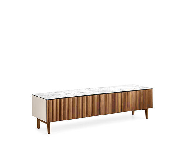 Vertical: TV bench with fluted front | Calligaris New York