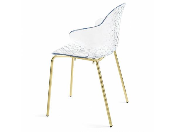 Saint Tropez Stackable chair with plastic shell and metal base