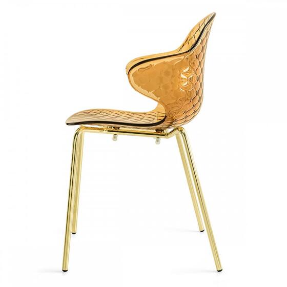 Saint Tropez: Stackable chair with plastic shell and metal