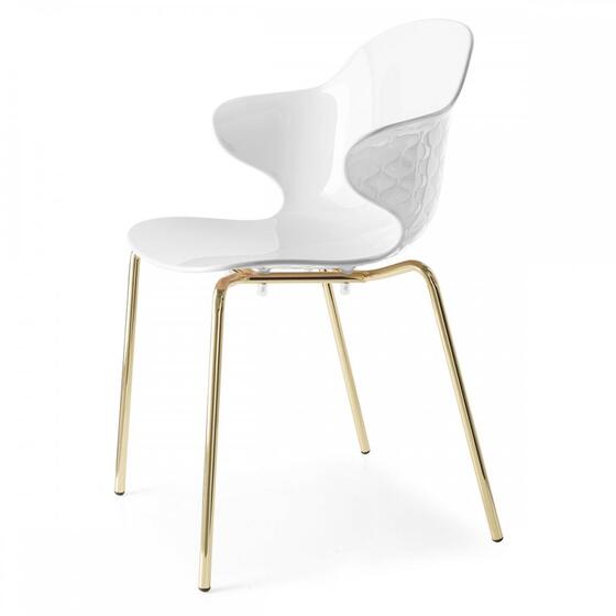Saint Tropez: Stackable chair with plastic shell and metal base
