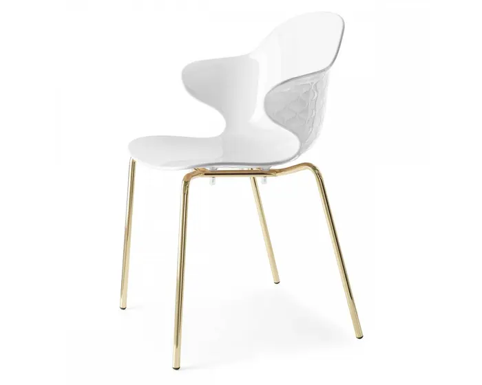 Saint Tropez: Stackable chair with plastic shell and metal base