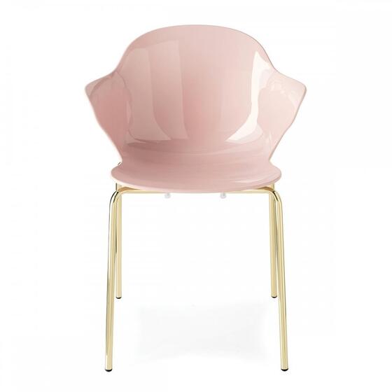 Saint Tropez: Stackable chair with plastic shell and metal base