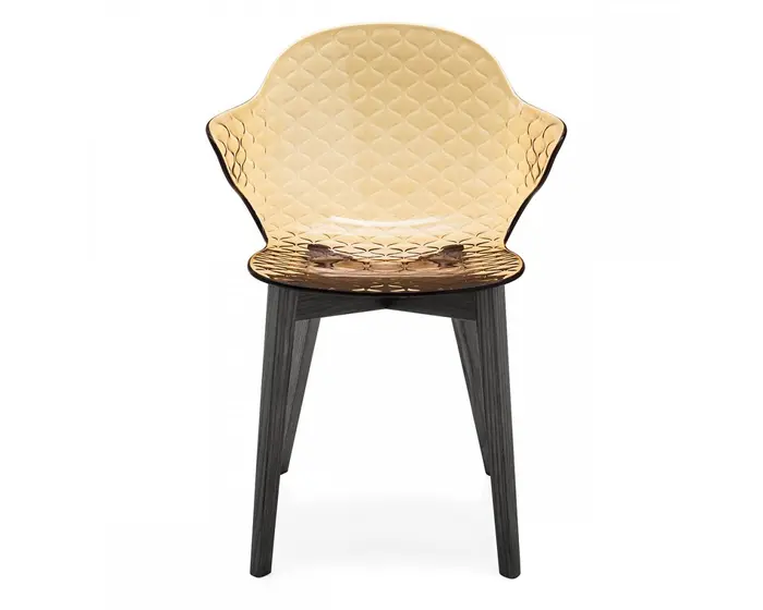 Saint Tropez: Chair with plastic shell and wooden base