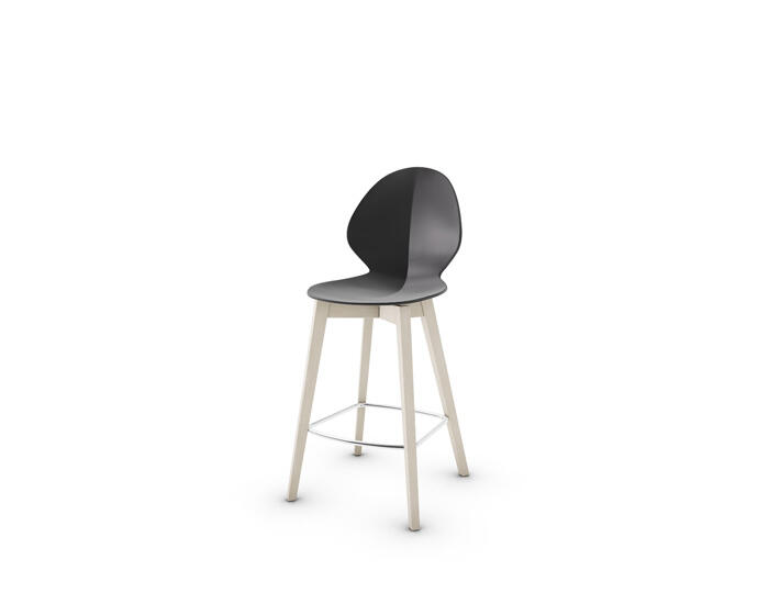 Basil: Stool with plastic seat and wooden base | Calligaris New York