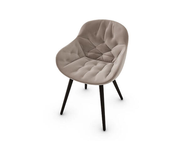 Igloo Armchair with plush seat and wooden legs CS1841 Calligaris