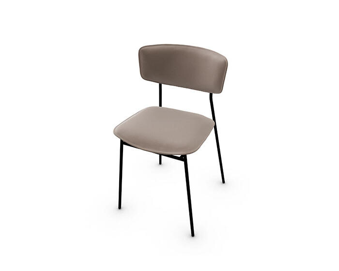 Fifties: Metal chair with upholstered seat and back | Calligaris