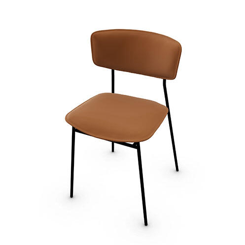 Fifties: Metal chair with upholstered seat and back | Calligaris