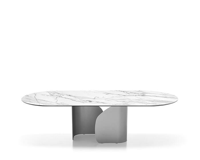 Twins: Table with oblong top and pedestal base | Calligaris New York