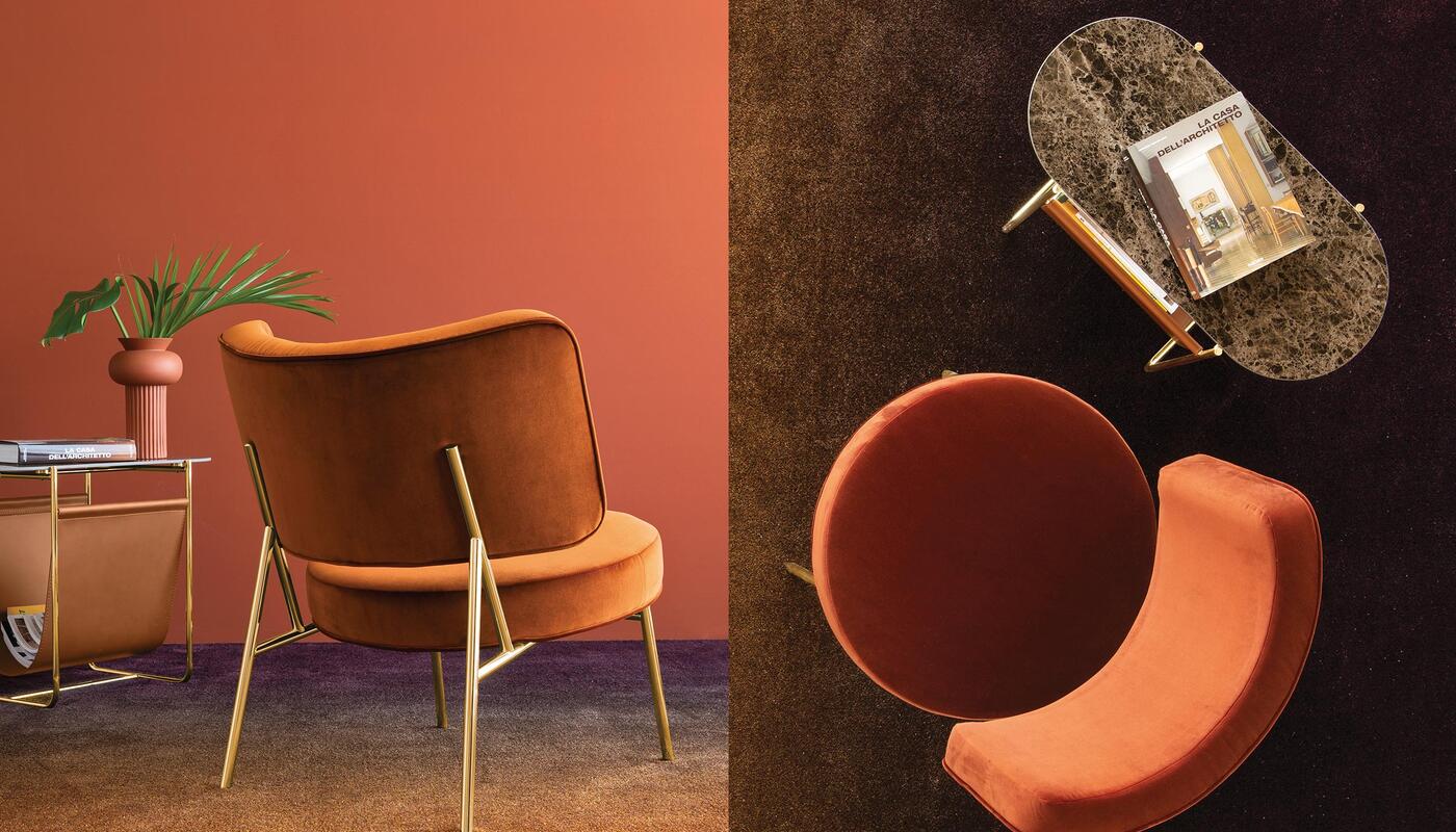 Coco: Upholstered lounge chair with metal frame | Calligaris New York