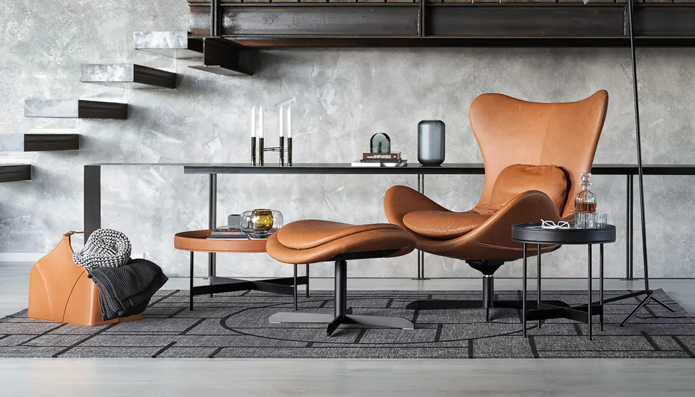 Lazy: Upholstered armchair with swivel and tilting seat Lazy: Upholstered armchair with swivel and tilting seat