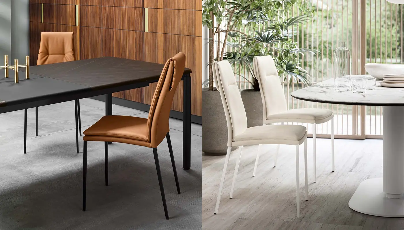 Carmen: Upholstered chair with metal legs | Calligaris New York Carmen: Upholstered chair with metal legs | Calligaris New York