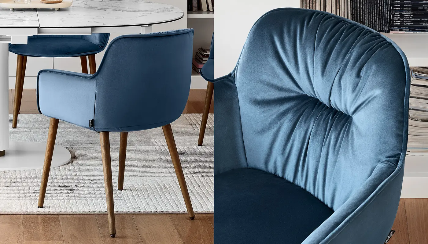 Cocoon: Armchair with plush seat and wooden legs | Calligaris New York