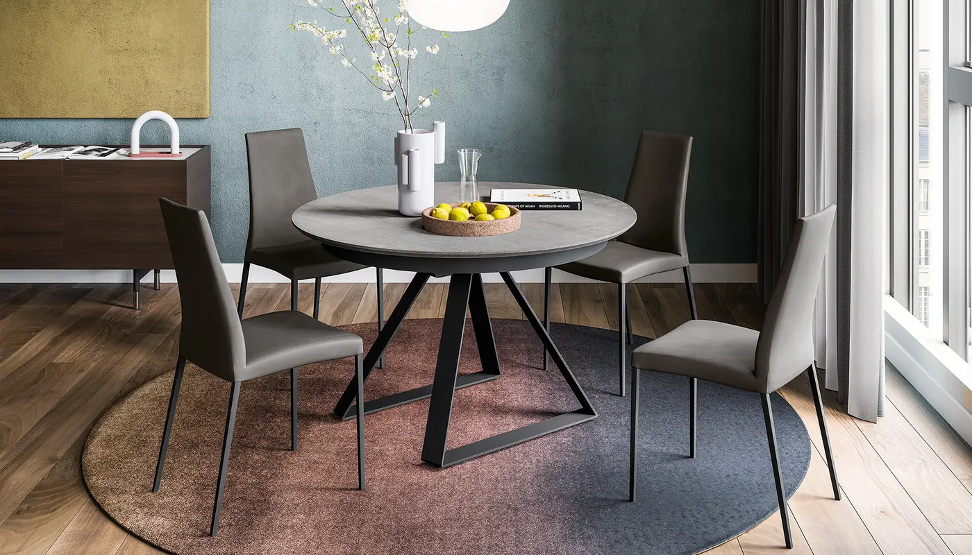 Aida: Padded upholstered chair with metal frame | Calligaris New York