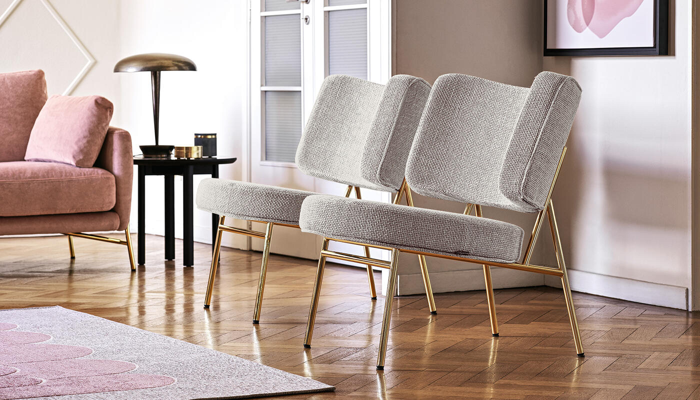 Coco: Upholstered lounge chair with metal frame | Calligaris New York