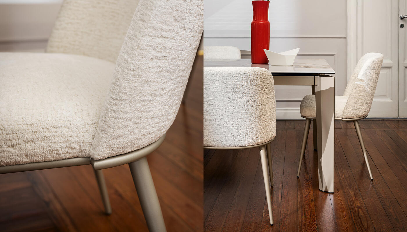 Foyer: Upholstered chair with meal base | Calligaris New York