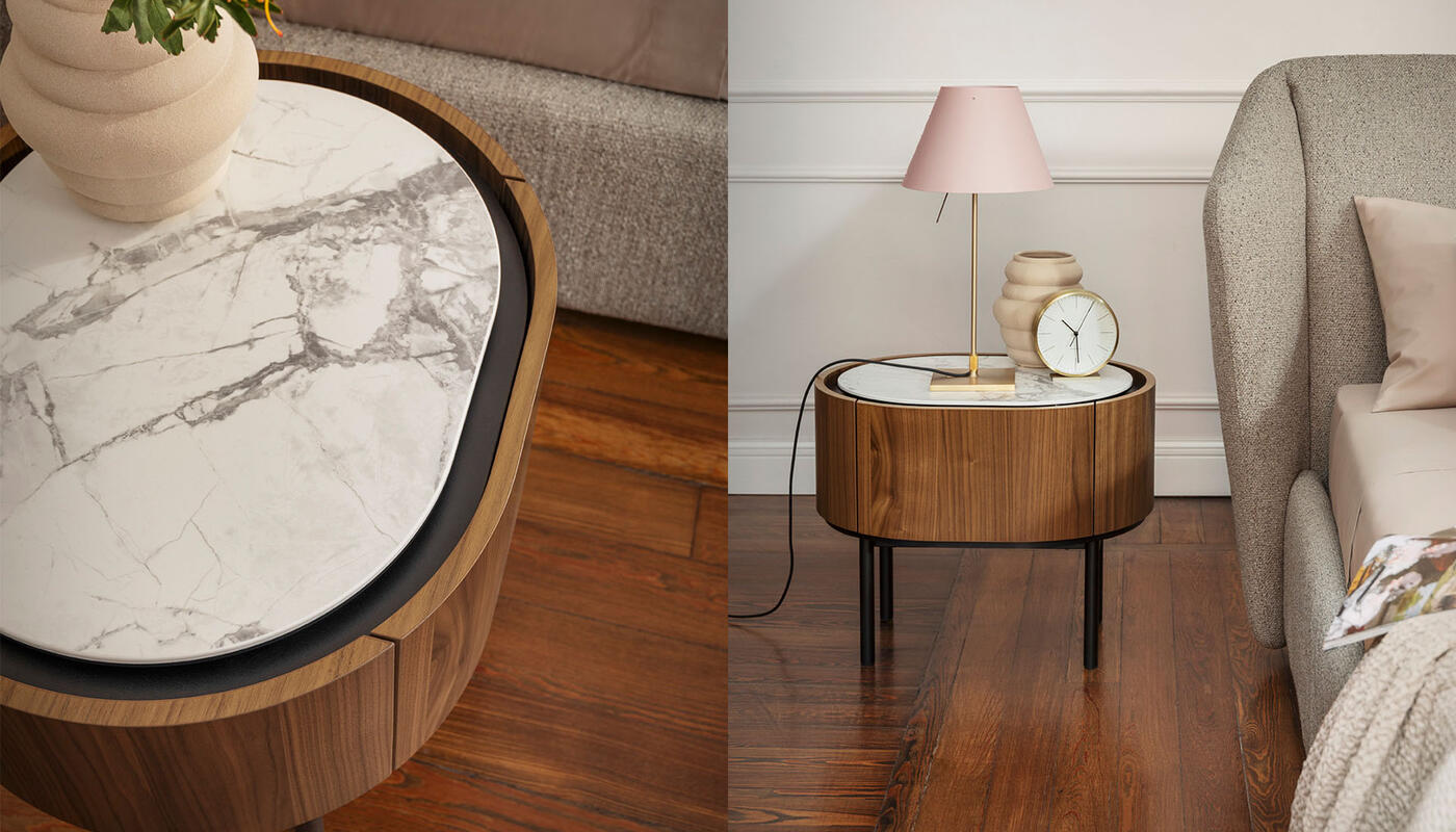Lake: Oval bedside table | Calligaris New York
