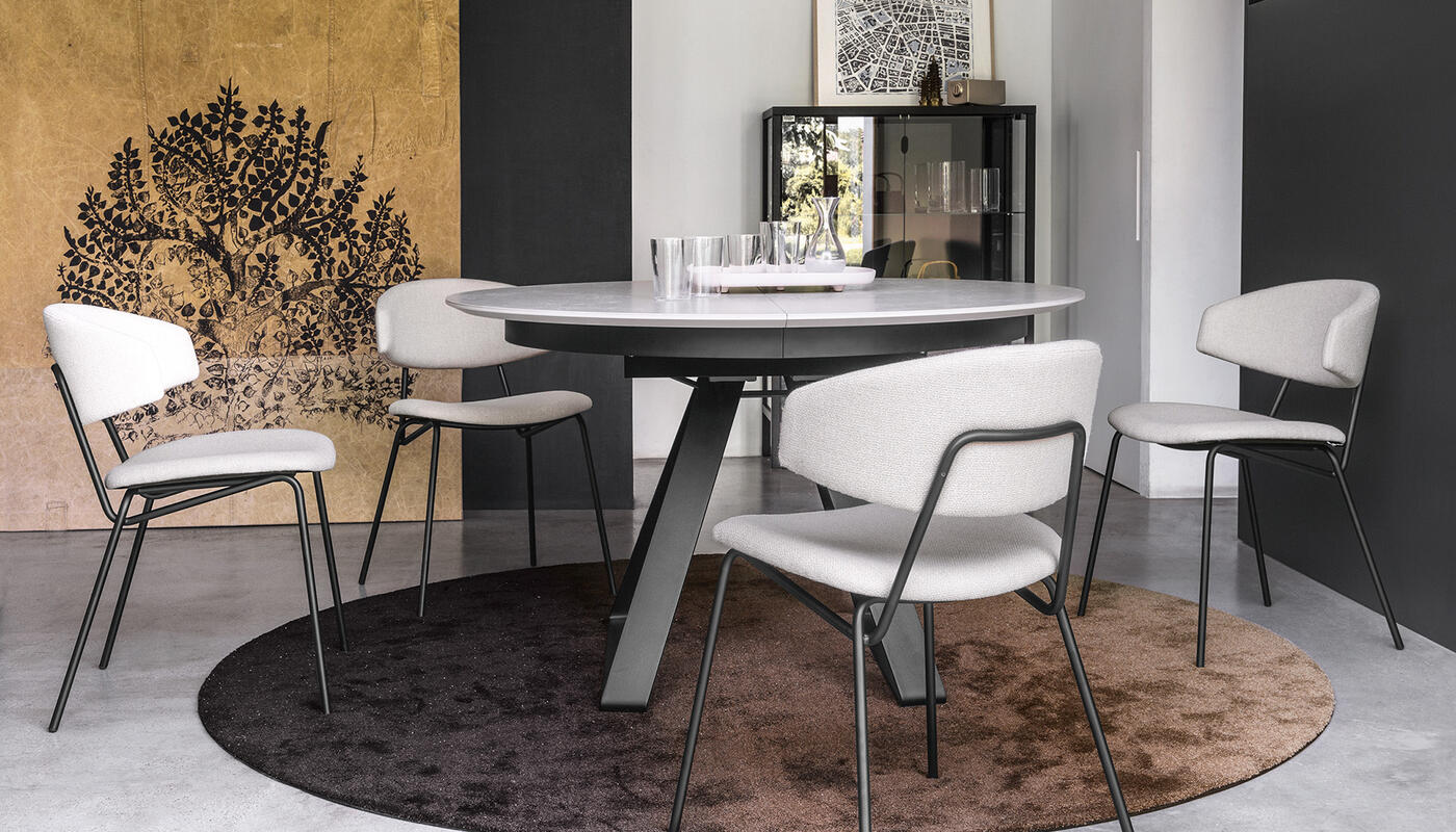 Sophia: Metal frame chair with upholstered seat and back Sophia: Metal frame chair with upholstered seat and back