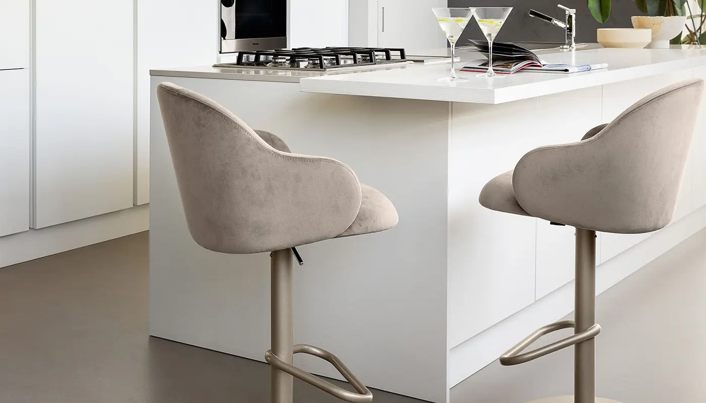 Holly Fab: Upholstered stool with padded seat and height