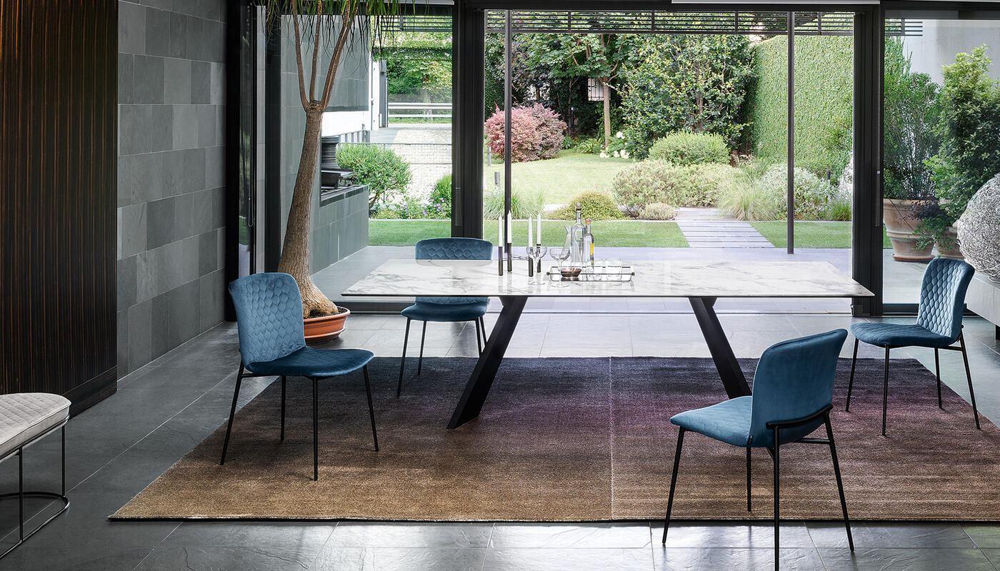 Icaro: Table with rectangular top and wooden base | Calligaris New