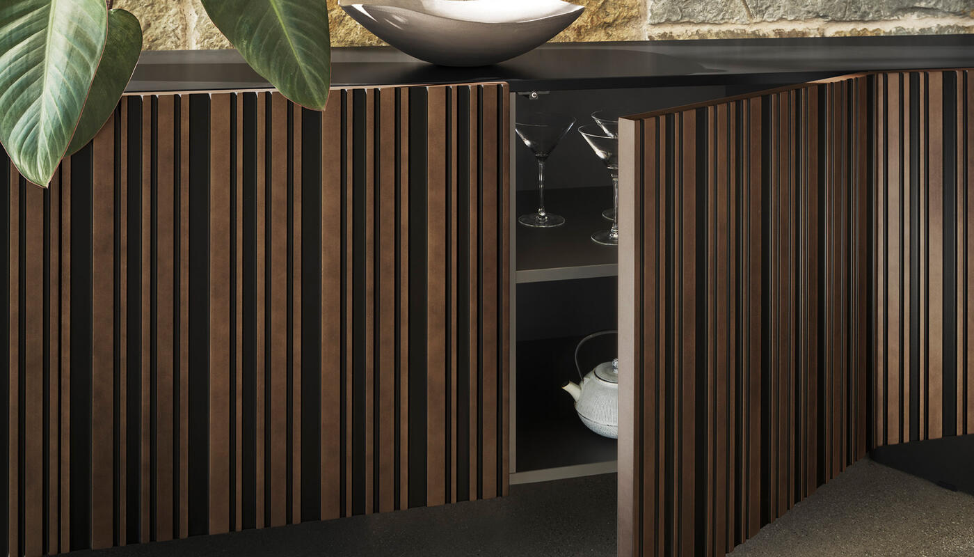 Stripes: Sideboard with vertically banded doors | Calligaris New York