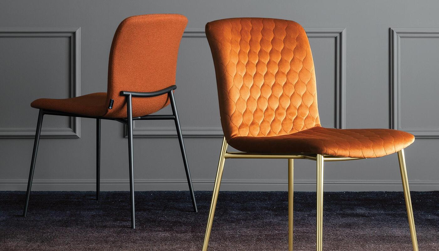 Love: Upholstered quilted chair with metal frame | Calligaris New York