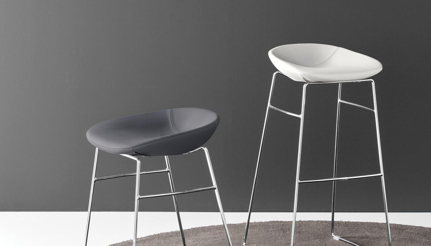 Palm: Backless stool with metal frame | Calligaris New York